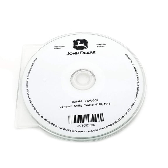 John Deere 4110/4115 Compact Utility Tractor Technical Manual CD - TM1984CD