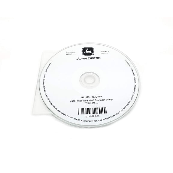 John Deere 4500/4600/4700 Compact Utility Tractor Technical Manual CD - TM1679CD