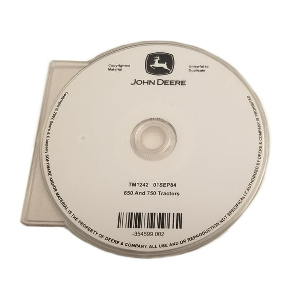 John Deere 650 & 750 Tractor Technical Manual CD - TM1242CD