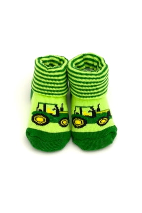 Baby Boys' Knit Booties Green Stripe
