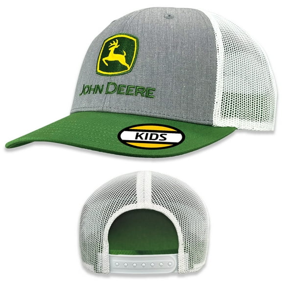John Deere Baseball Cap Trucker Hat Youth Baseball Cap Trucker Hat Trademark - Gray, Green, White