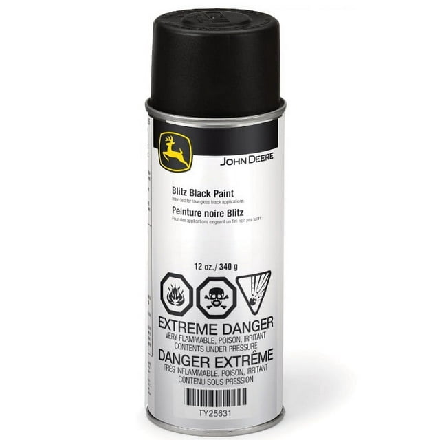 John Deere Blitz Black Paint 12 Oz Aerosol Spray Can TY25631