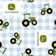 thumbnail image 1 of John Deere Blue Plaid Cotton Fabric, 1 of 1