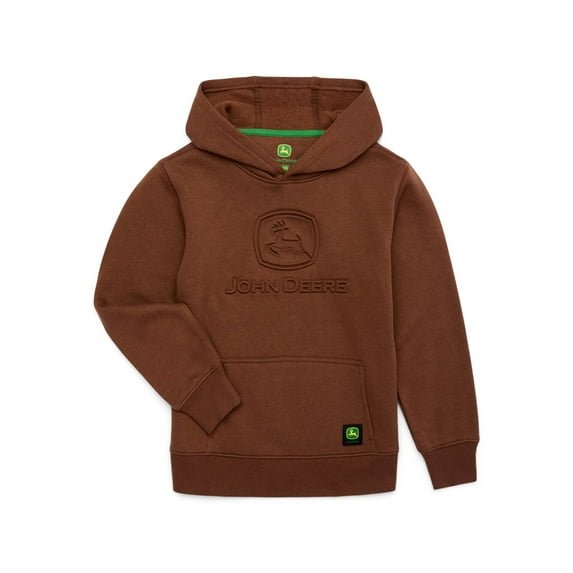 John Deere Boy's Embossed Fleece Graphic Pullover Hoodie, Carafe, Sizes 4-18