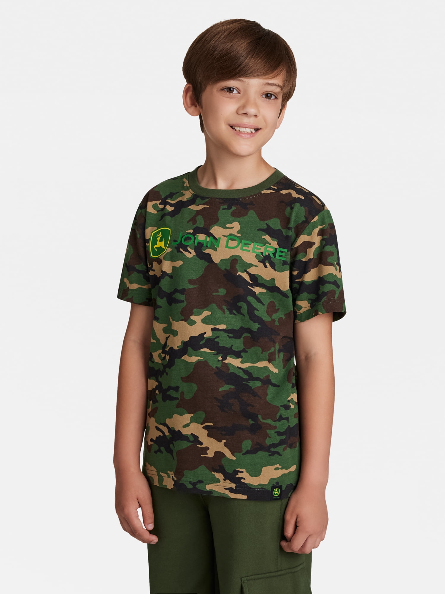 John Deere Boy's Short Sleeve Camo Graphic Crewneck T-Shirt, Sizes 4 - 18