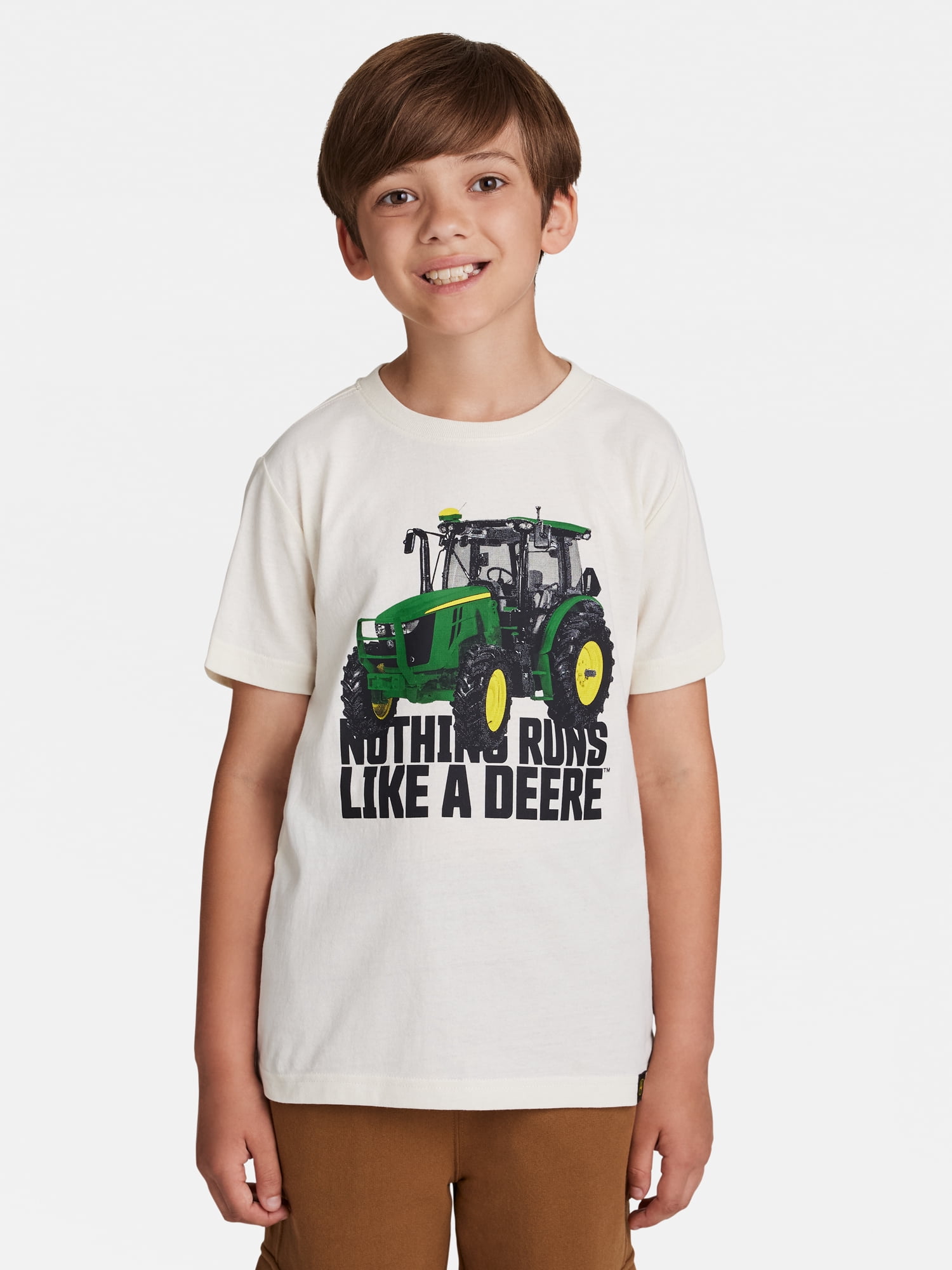 John Deere Boy's Short Sleeve Tractor Graphic Crewneck T-Shirt, Sizes 4 - 18