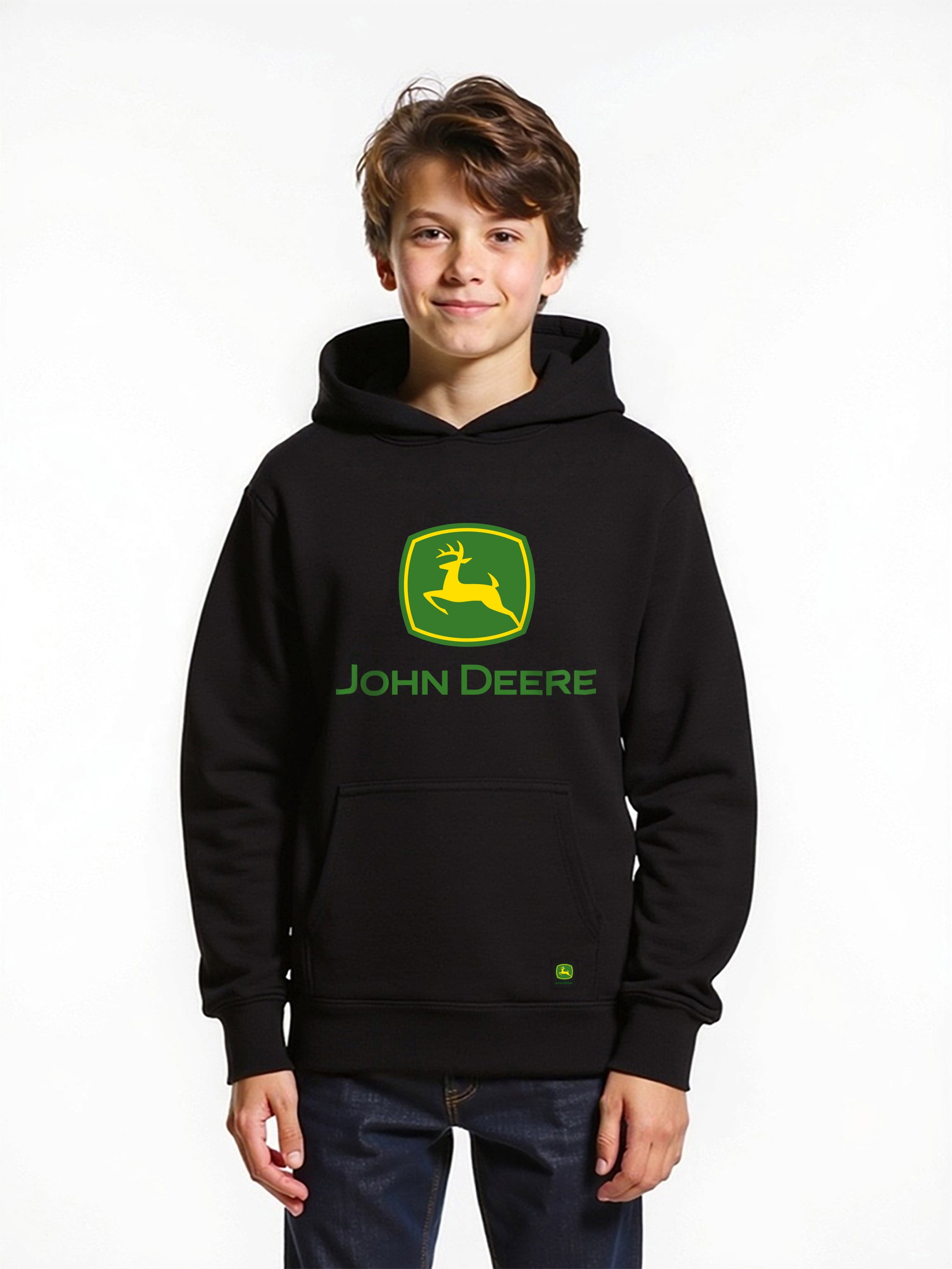 John Deere Boys Graphic Fleece Long Sleeve Hoodie, Sizes 4-18