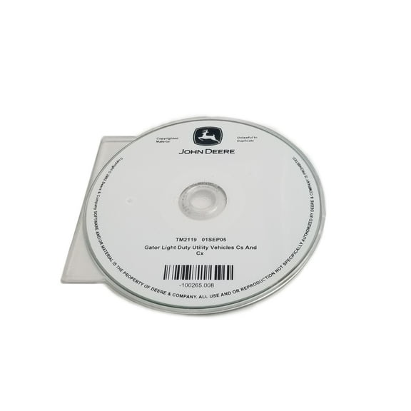 John Deere CS/CX Gator Utility Vehicle Technical CD Manual - TM2119CD