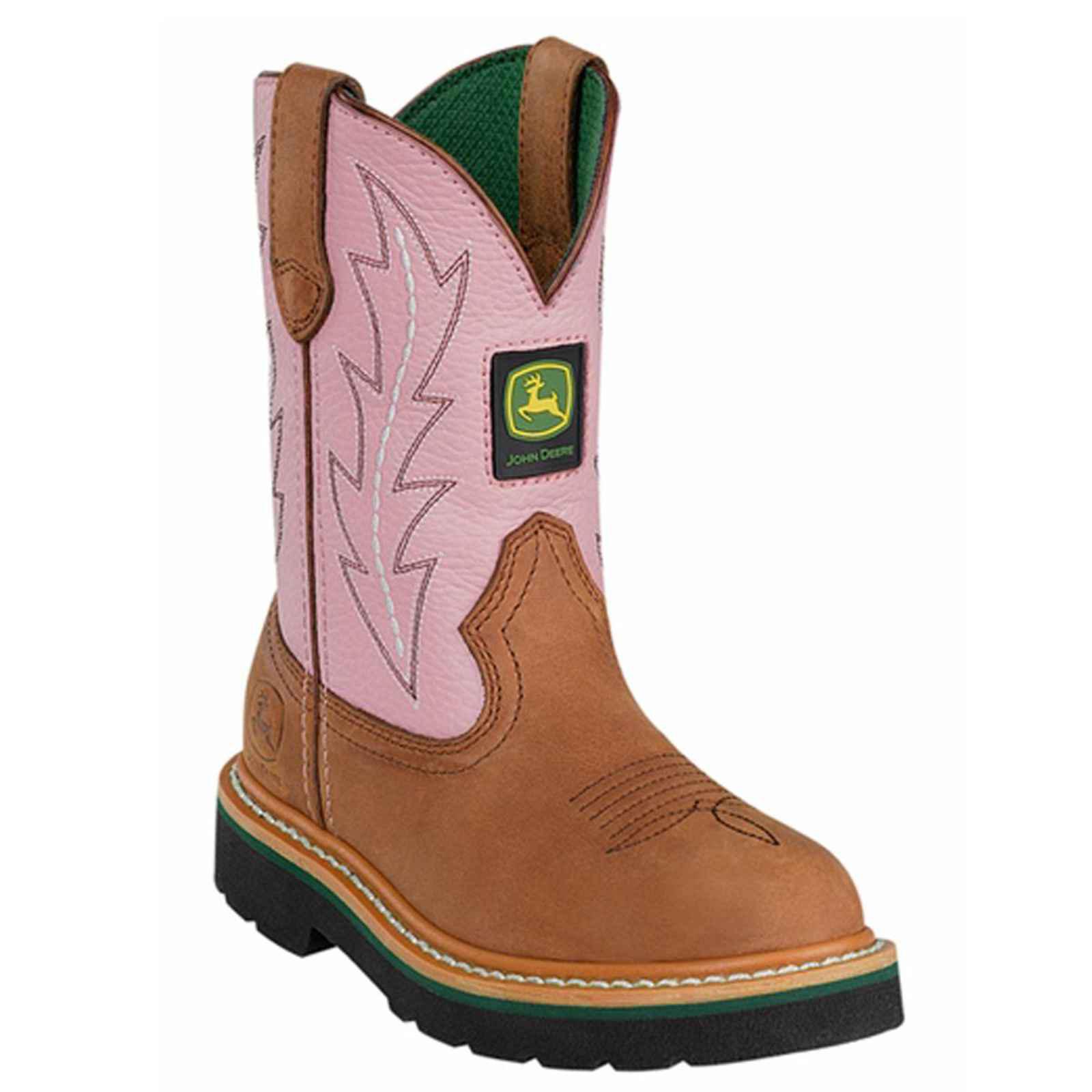John Deere Children s Tan and Pink Western Boots JD2185 Walmart