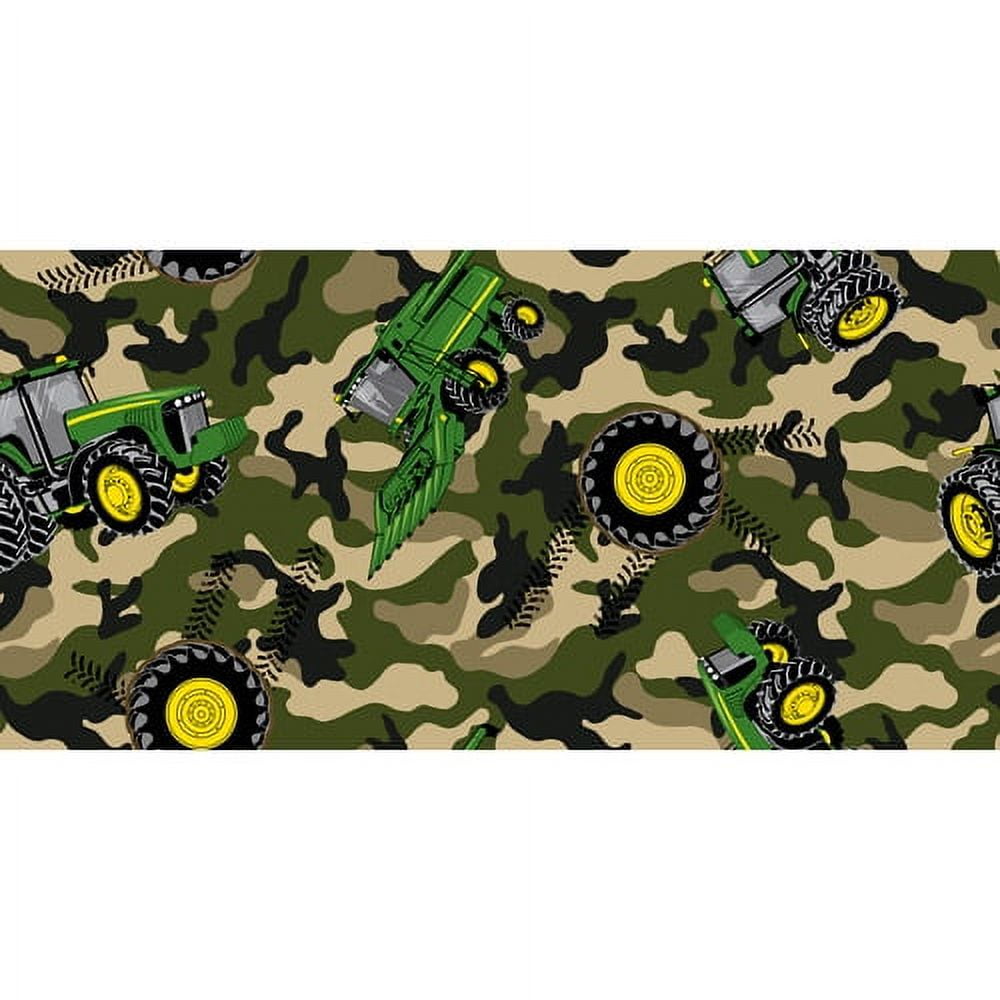 John Deere Cotton Camo Tractor Toss Fabric, per Yard