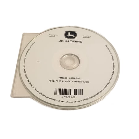John Deere F912/F915/F935 Front Mowers Technical Manual CD - TM1350CD