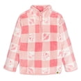 thumbnail image 1 of John Deere Toddler Girls' Fleece Quarter-Zip Sweatshirt Pink Checkerboard, 1 of 6