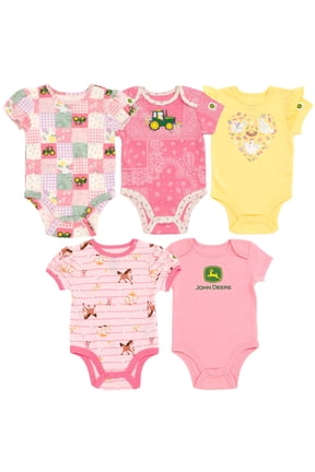 Farm Animals Tractor 5 Pack Bodysuits Newborn to Infant