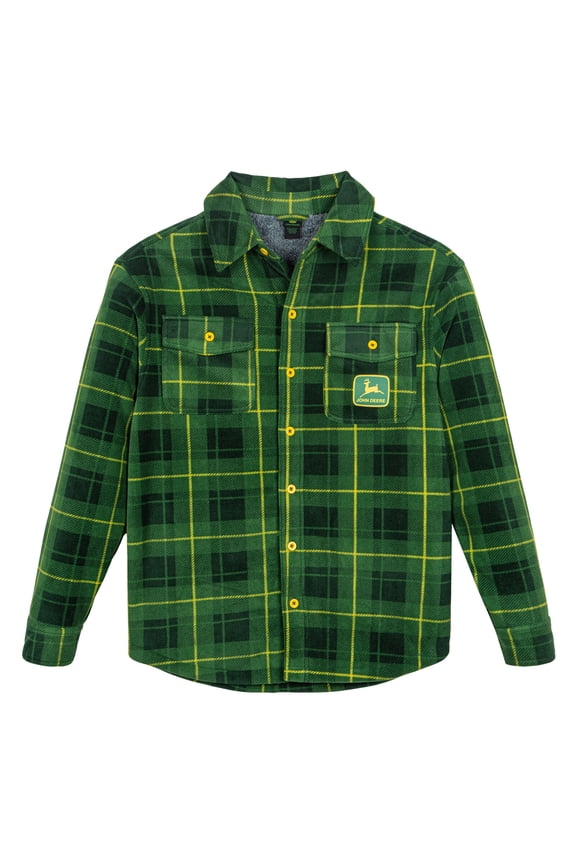Flannel Shacket with Fleece Lining Plaid Little Kid to Adult