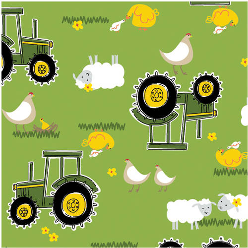 John Deere Fleece 59/60"W 100 Percent Polyester D/R, Sheep, Bird, Tractor