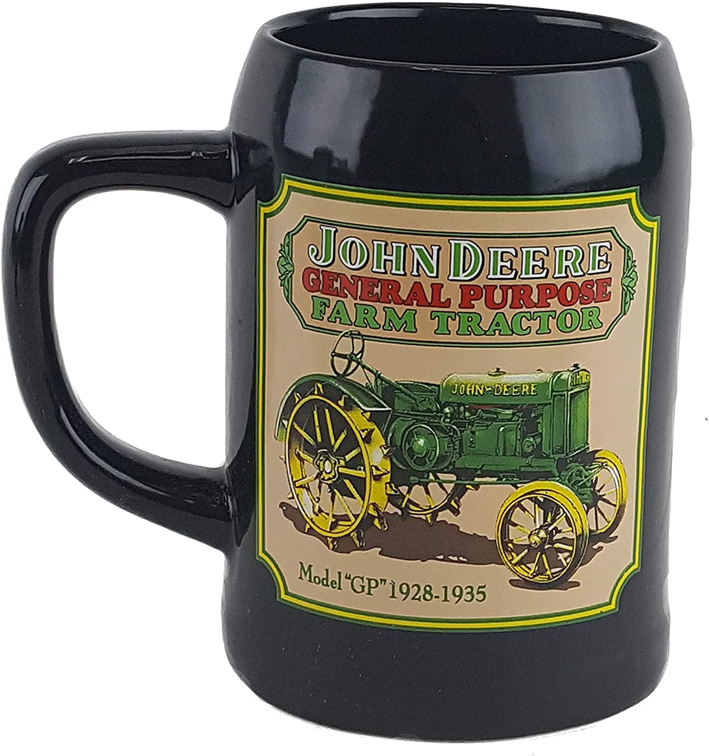 John Deere Model D Ceramic Mug - 12 Oz Green Stoneware Tractor Mug