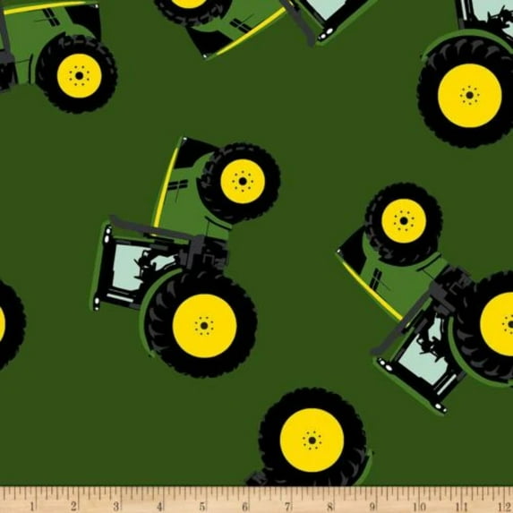 John Deere Green Flannel Fabric