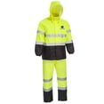 thumbnail image 1 of John Deere Hi-Visibility 3-Piece Rain Suit, ANSI Class 3 Rain Gear for Men and Women, 2XL, 1 of 9