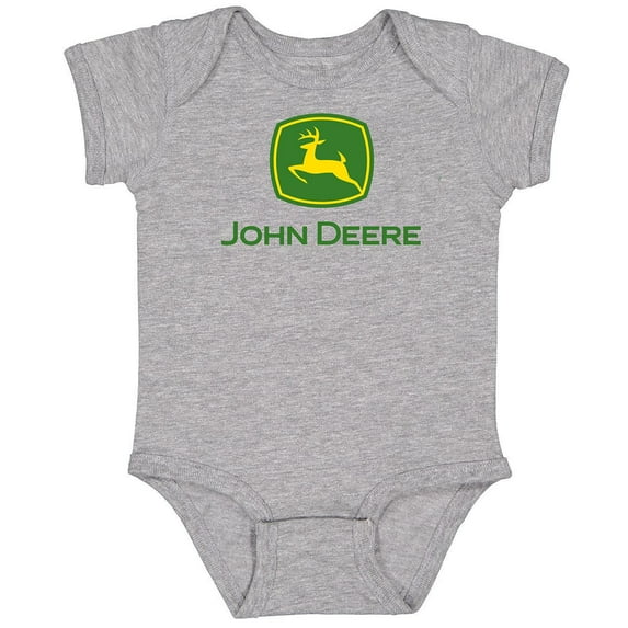 John Deere Infant Baby Boys Logo One Piece Bodysuit-Oxford-12 Months