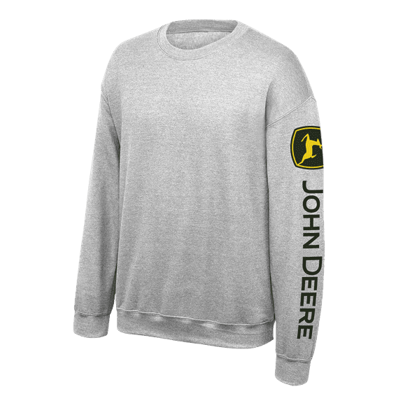John Deere Jd Crew Neck Fleece Sweatshirt-Oxford-Medium