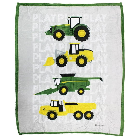 YOUTH John Deere Logo Tractor 50x60 Throw Blanket 98971
