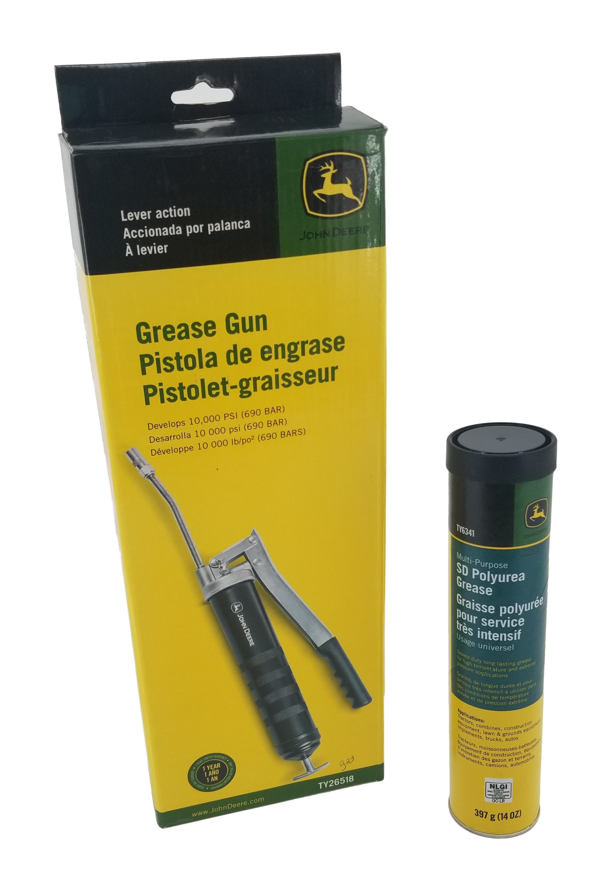 John Deere Lever Action Grease Gun with MultiPurpose SD Polyurea