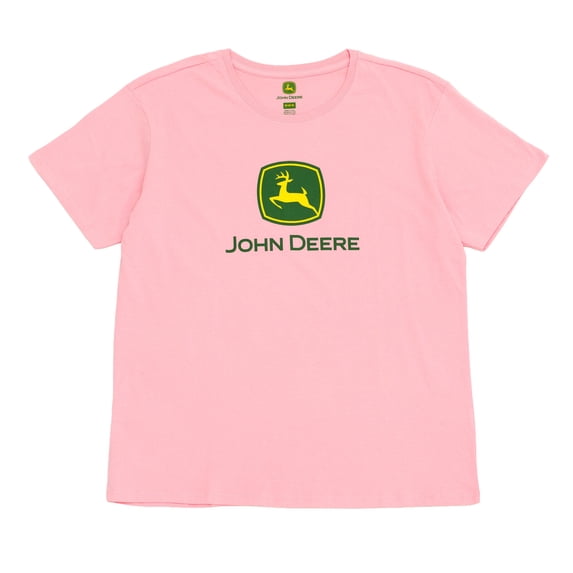 John Deere Women's Short Sleeve Graphic T-Shirt Bright Pink