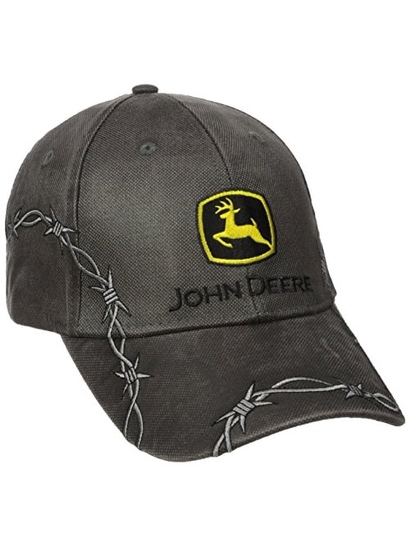Men's Embroidered Construction Logo Waxed Cotton Charcoal Hat/Cap - LP50037
