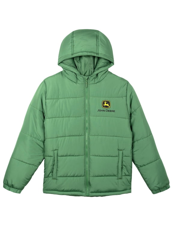Men's Quilted Hooded Puffer Jacket Forest Green