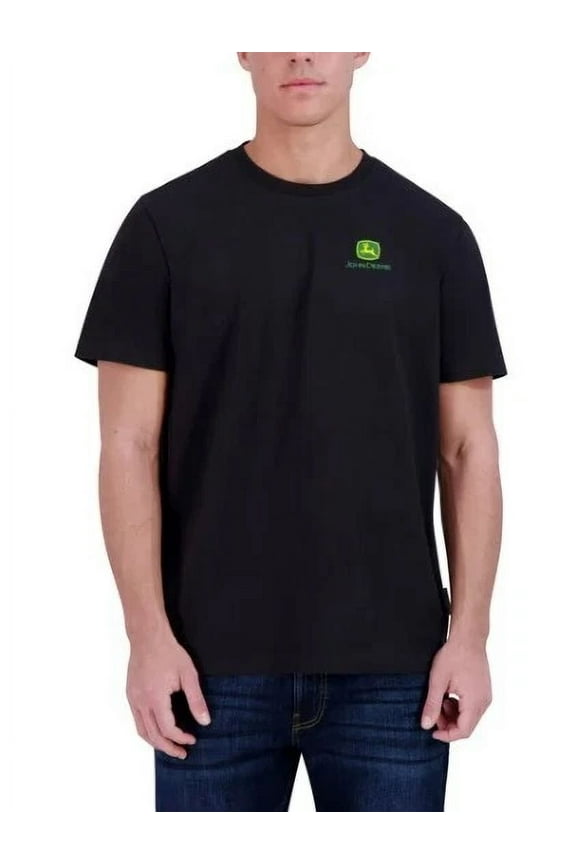 Men's Short Sleeve Crew Neck Cotton Logo T-Shirt (Black, X-Large)