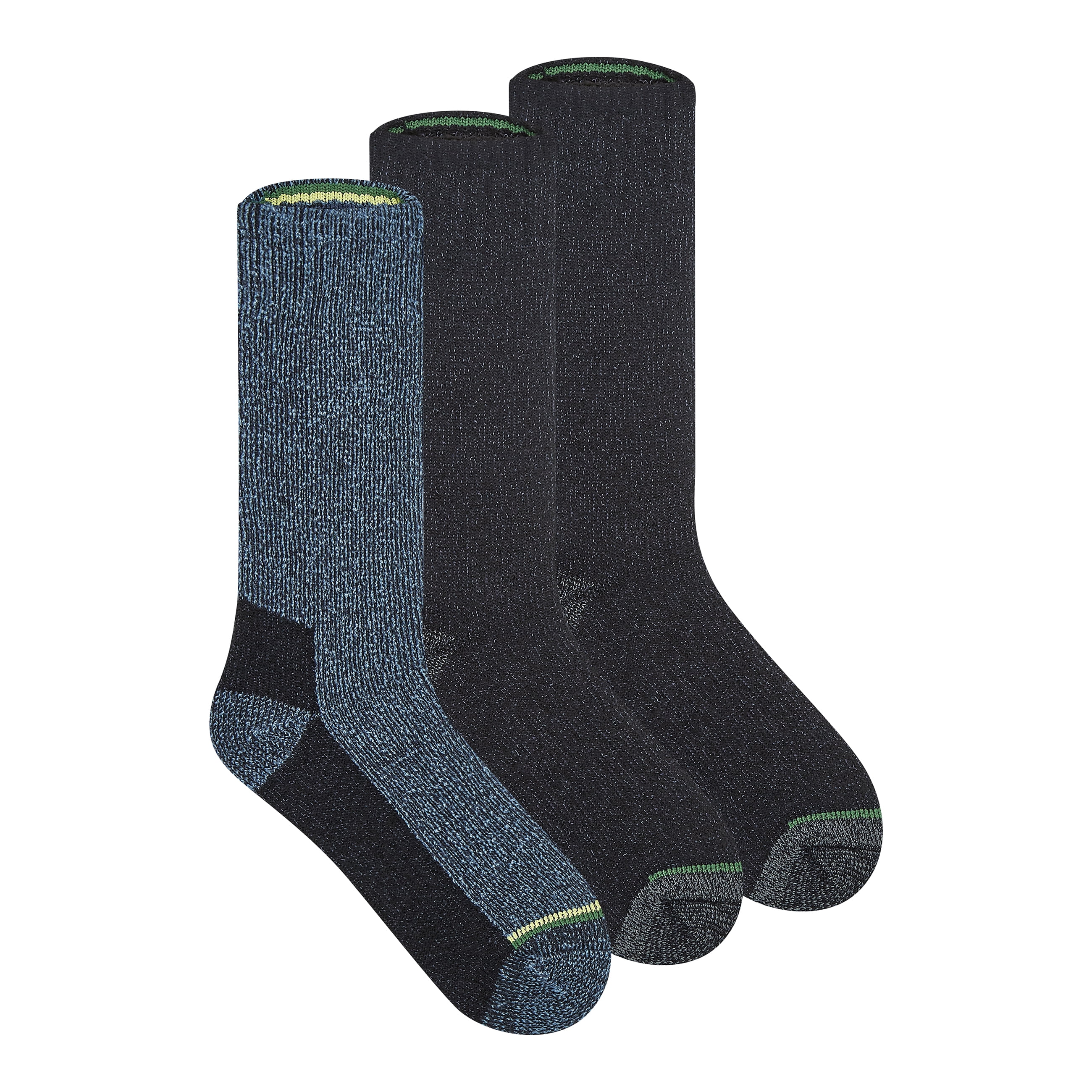 John Deere Men's Socks, Steele Toe Max Cushion Crew Socks, 3-Pack