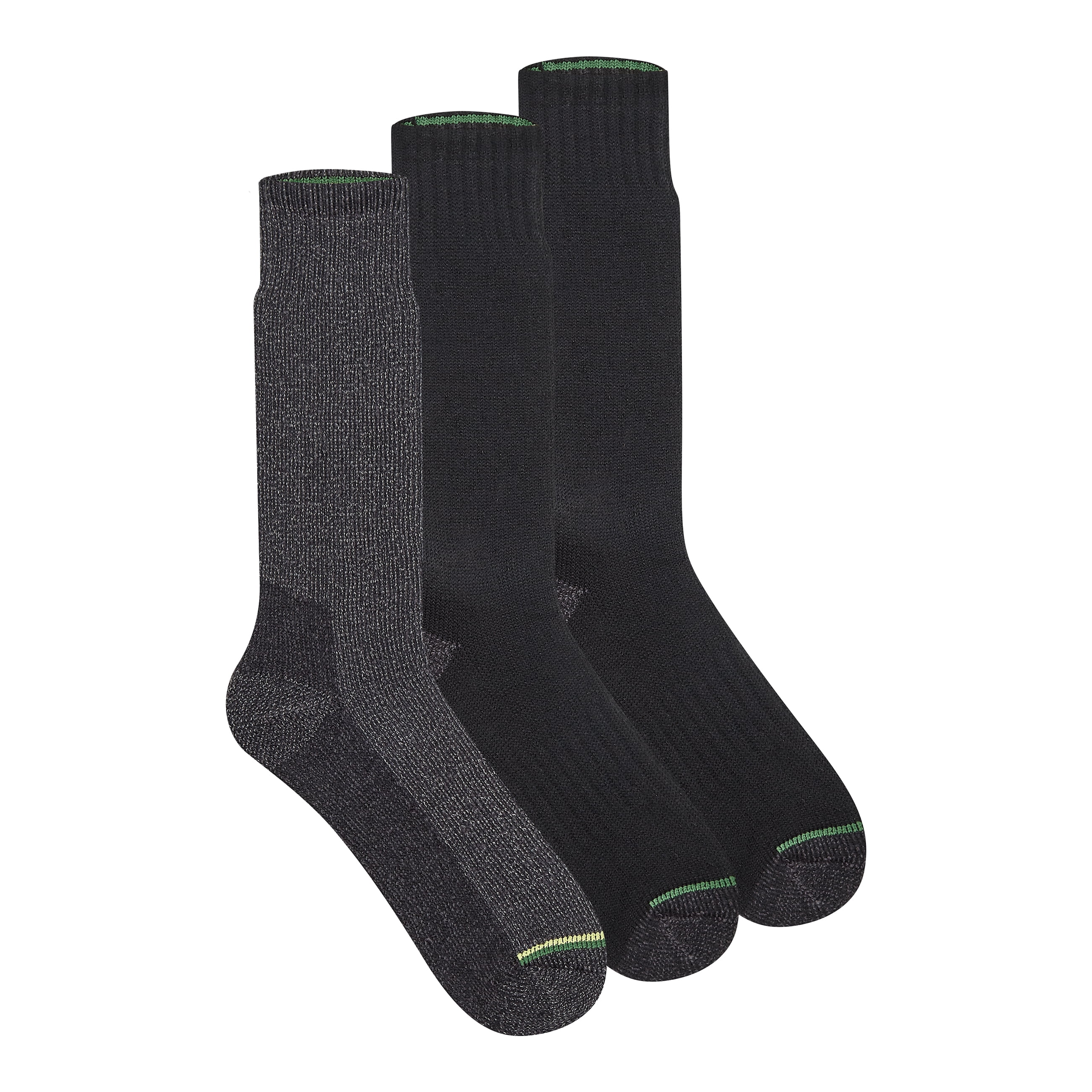 John Deere Men's Socks, Steele Toe Max Cushion Crew Socks, 3-Pack
