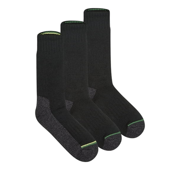 John Deere Men's Socks, Steele Toe Max Cushion Crew Socks, 3-Pack