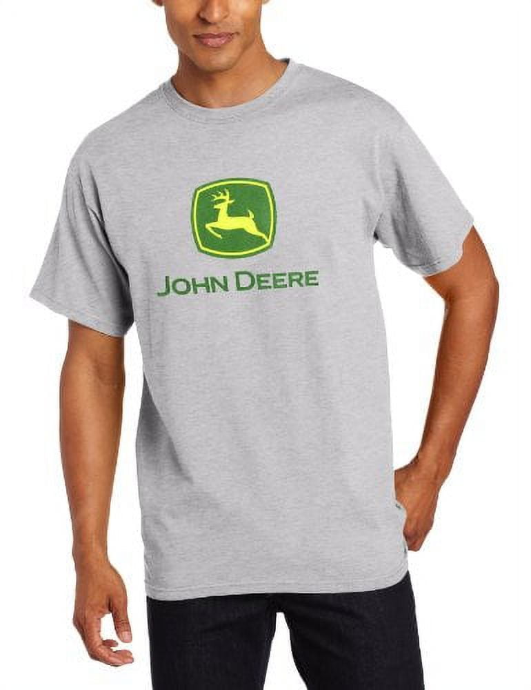 John Deere Men's Large Oxford Classic Logo Gray TShirt LP27933