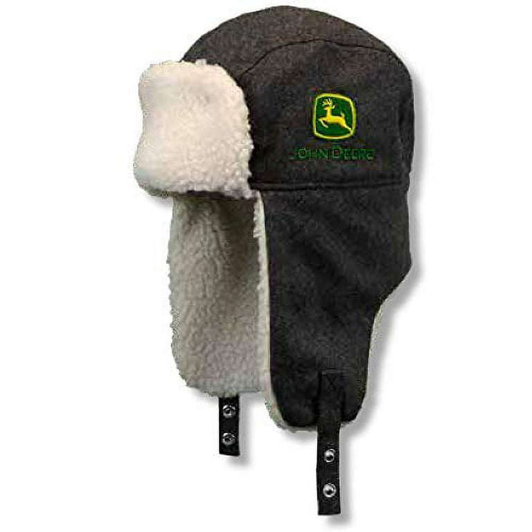 John Deere Men s Trapper Hat w Sherpa Lining Charcoal