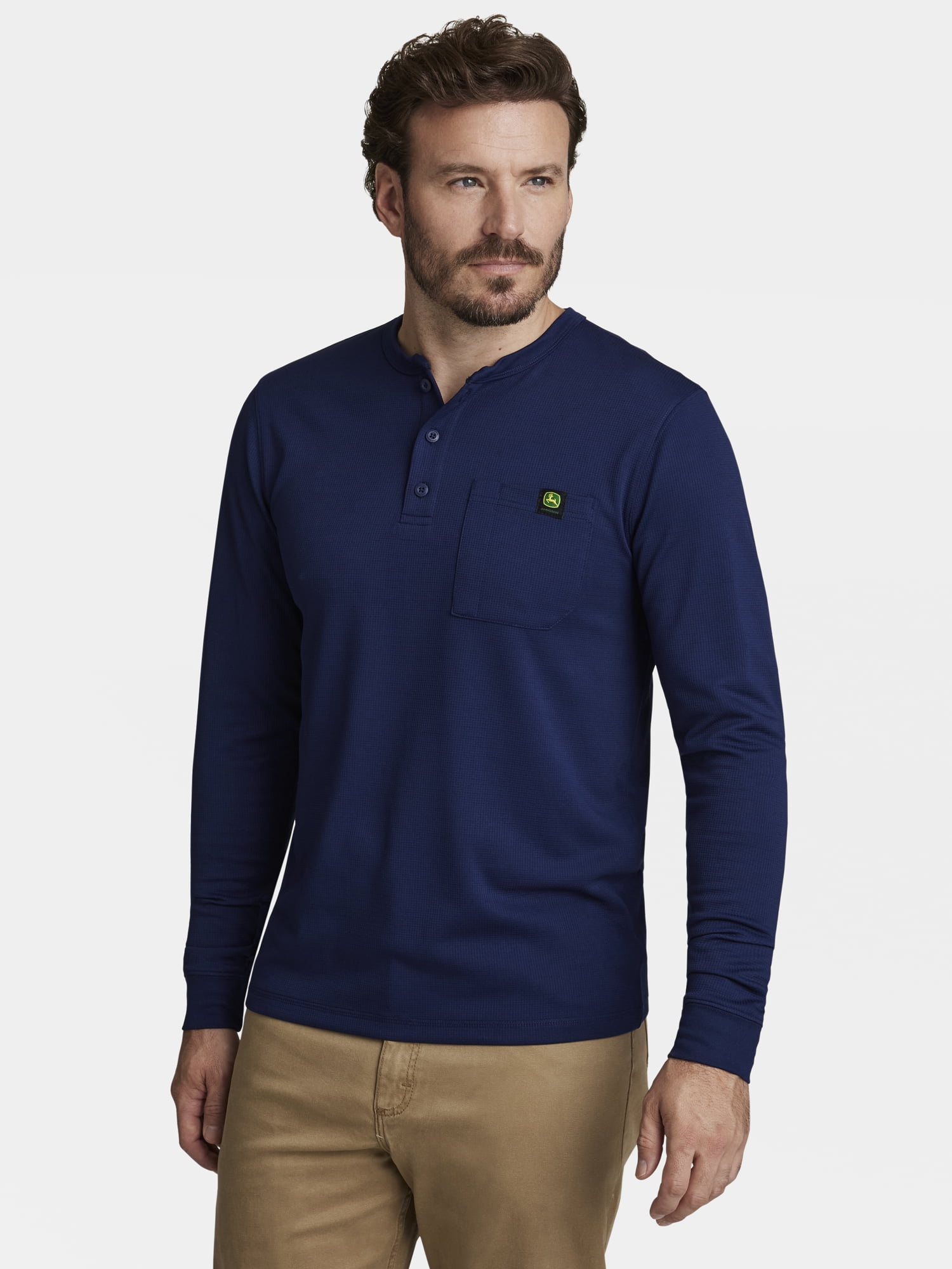 John Deere Men’s Warmth Shield™️ Long Sleeve Thermal Pocket Henley, Sizes S - 3XL