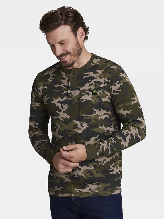 Men’s Warmth Shield™️ Long Sleeve Thermal Pocket Henley, Sizes S - 3XL