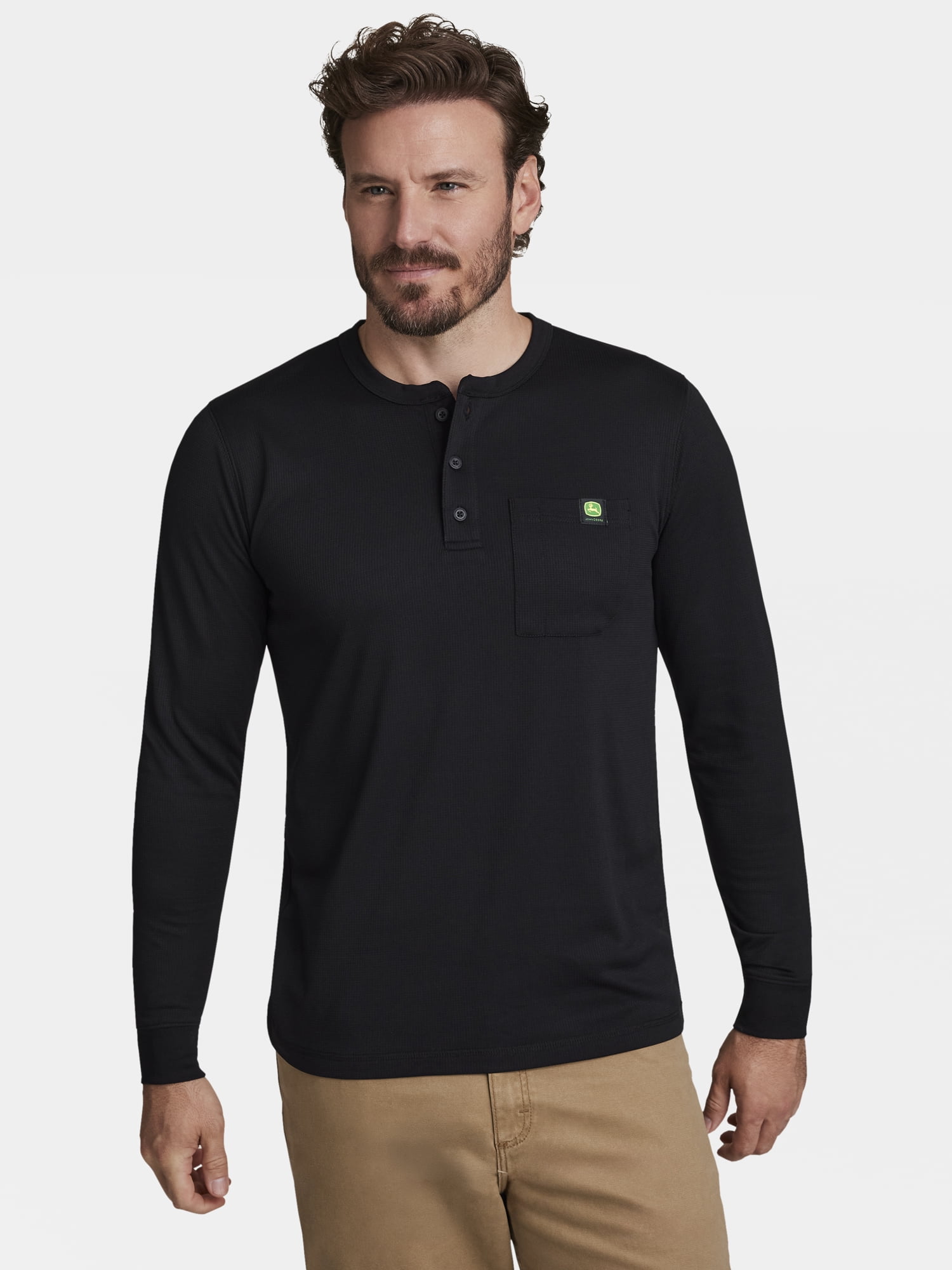 John Deere Men’s Warmth Shield™️ Long Sleeve Thermal Pocket Henley, Sizes S - 3XL