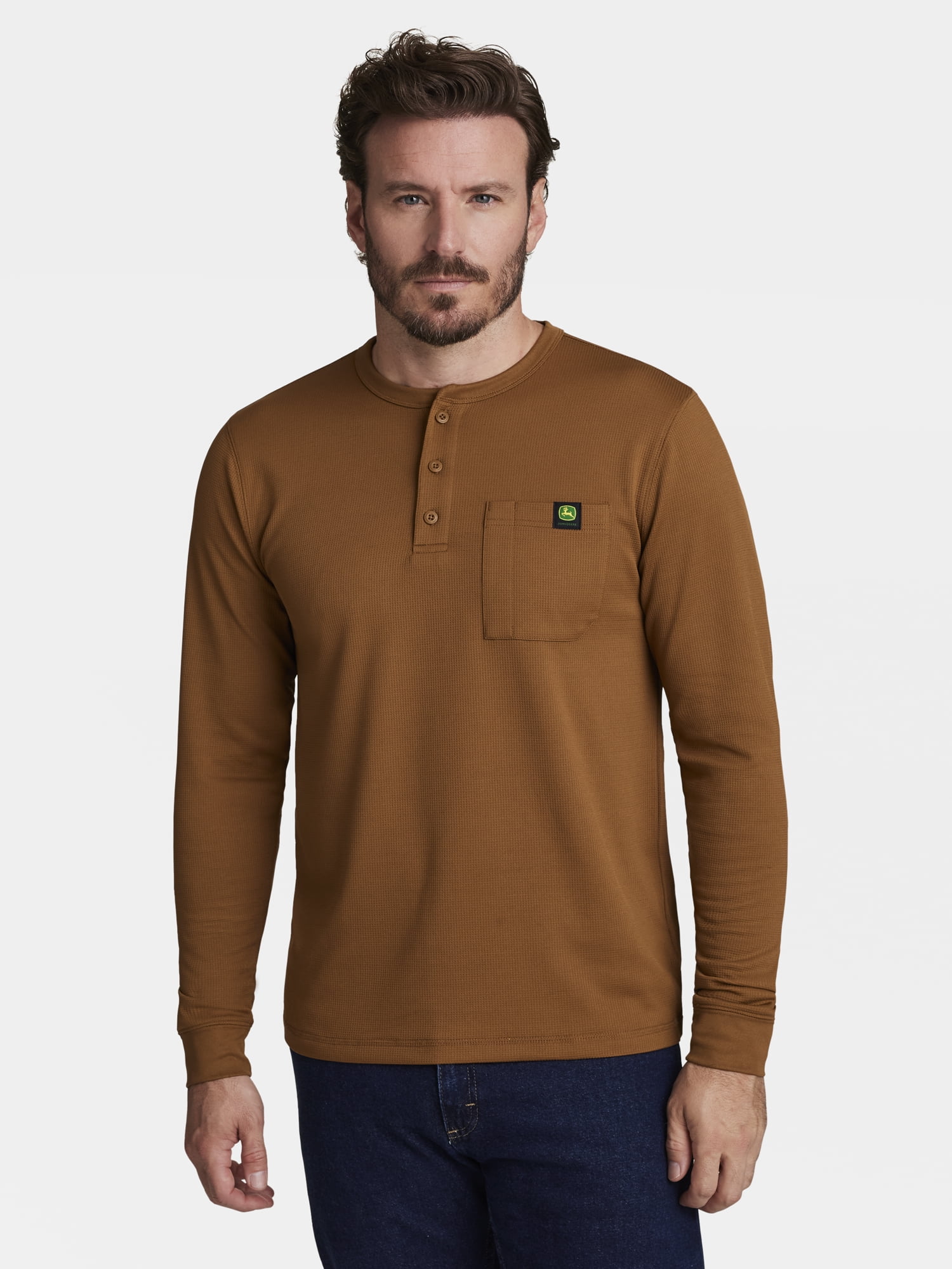 John Deere Men’s Warmth Shield™️ Long Sleeve Thermal Pocket Henley, Sizes S - 3XL