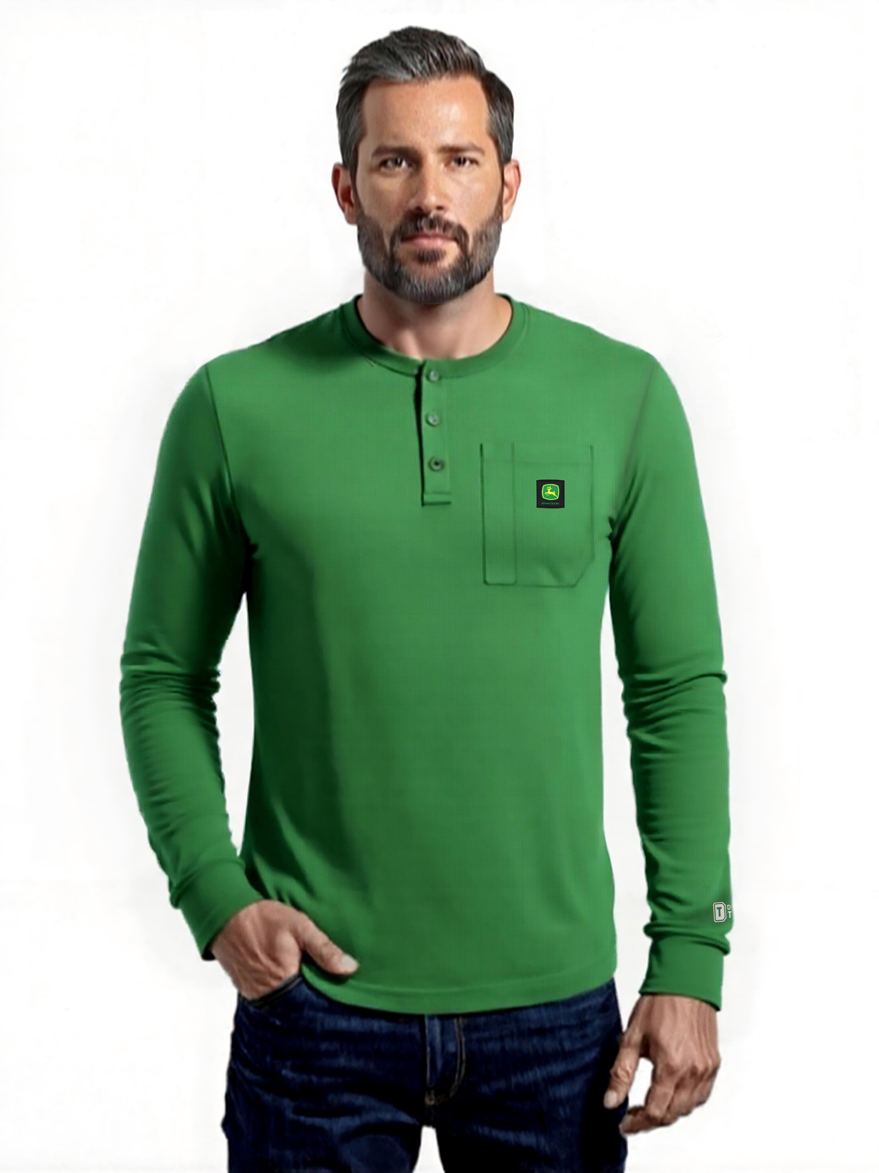 QS HENLEY - T-shirt à manches longues - olivgrün/kaki