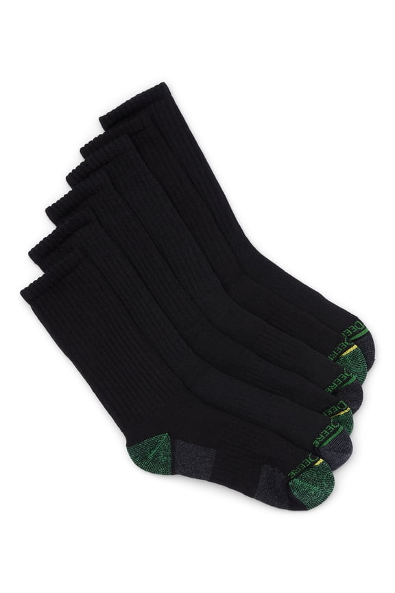 Men’s Workwear Crew Socks, 6-Pack, Black