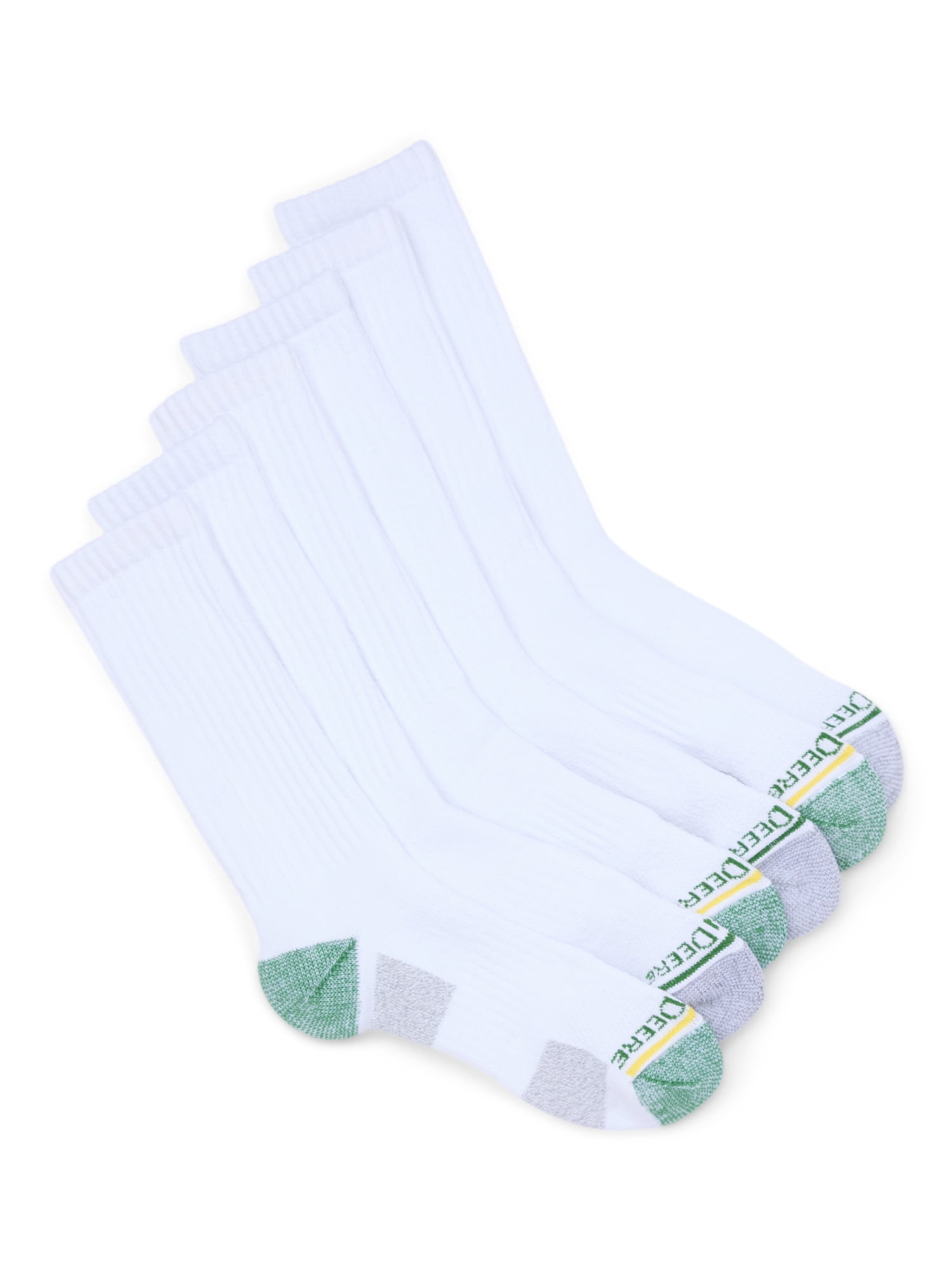 John Deere Men's Performance Crew Socks 6-Pack, Cushioned