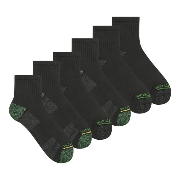 John Deere Men's Socks, Workwear Max Cushion High Ankle Socks, 6-Pack
