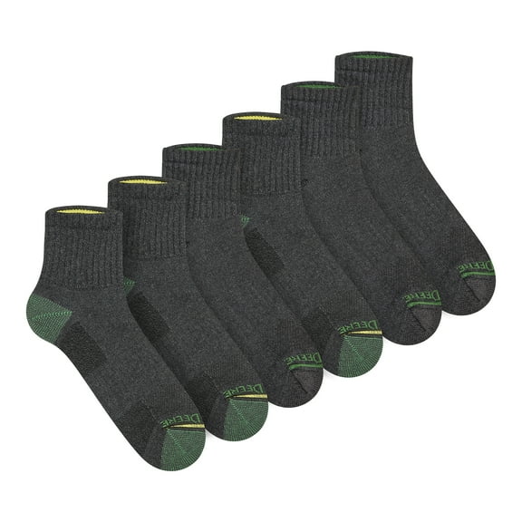 John Deere Men's Socks, Workwear Max Cushion High Ankle Socks, 6-Pack