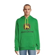 John Deere Men’s and Big Men’s Graphic Logo Fleece Pullover Fleece Hoodie, up to Size 3XL