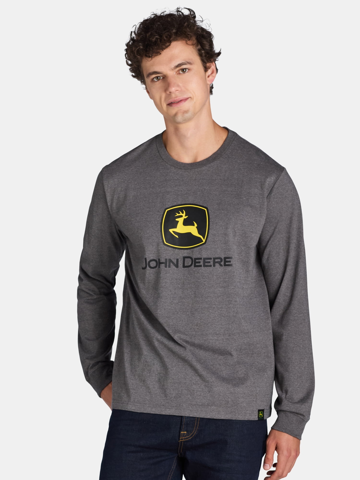 John Deere Men's and Big Men's Jersey Graphic Long Sleeve Tee T-Shirt, up to Size 3XL