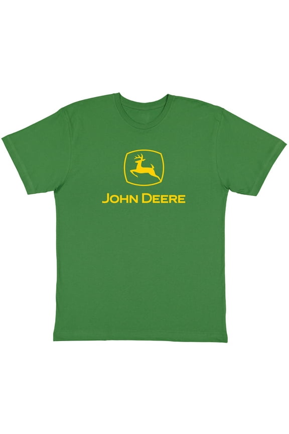 Mens Classic Yellow Logo Short Sleeve T-Shirt-Jd Green Large