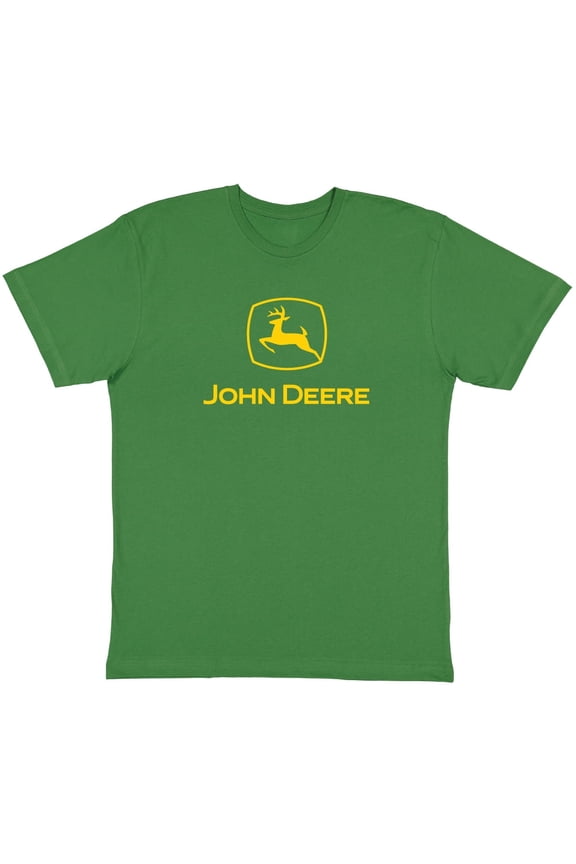 Mens Classic Yellow Logo Short Sleeve T-Shirt-Jd Green Small
