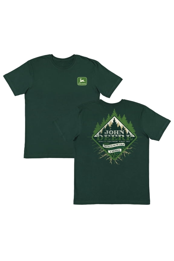 Mens Forrest Roots Forestry Short Sleeve Tshirt in Dark Green