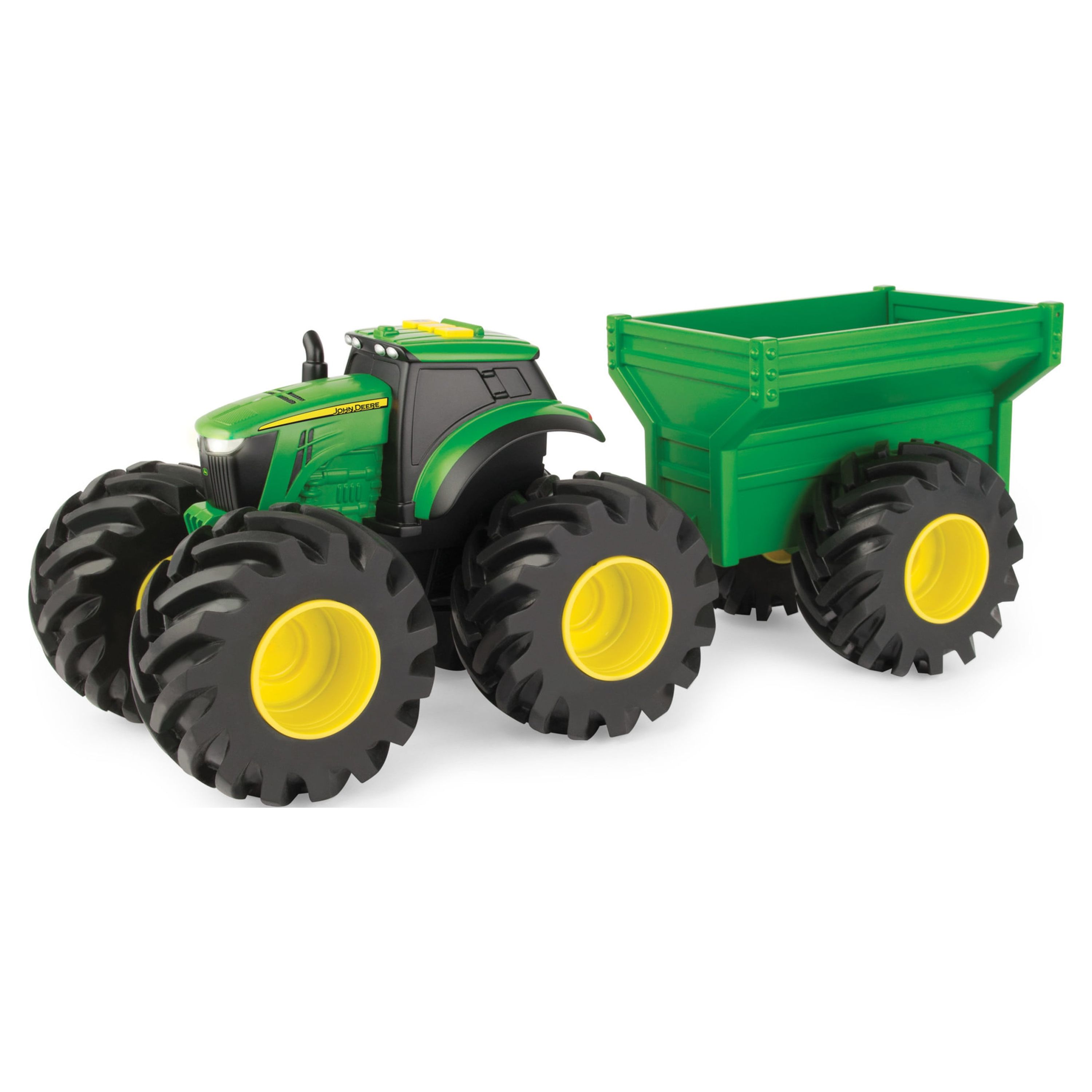 John Deere Monster Treads Lights & Sounds 8 inch Tractor with Wagon - image 1 of 9